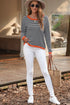 'Jolene' Striped Drop Shoulder T-Shirt - Celes Fashion